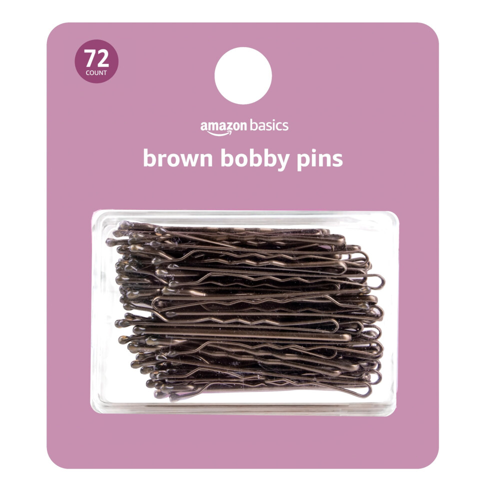 Amazon Basics Bobby Pins in Case Brown 72 Count