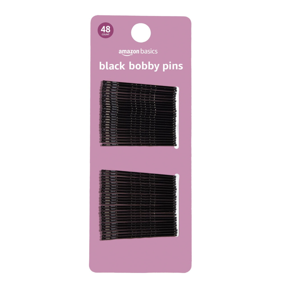 Amazon Basics Bobby Pins Black 48 Count