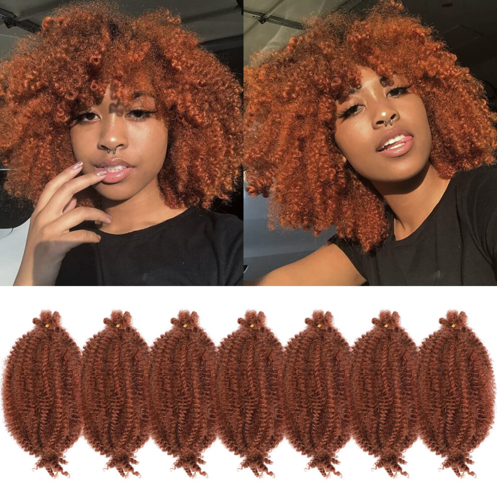Gowit Unisex Not,Specified Marley Hair 10 Inch 7 Packs Ginger Marley Twist Braiding Hair For Soft Faux Locs Crochet Hair Pre Separated Springy Afro Twist Hair Cuban Tw