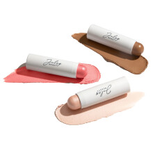 Julep Skip the Brush 3 in 1 Color Stick per Occhi, Guance e Labbra Trio Neutral Bronze Sheer Glow Golden Guava
