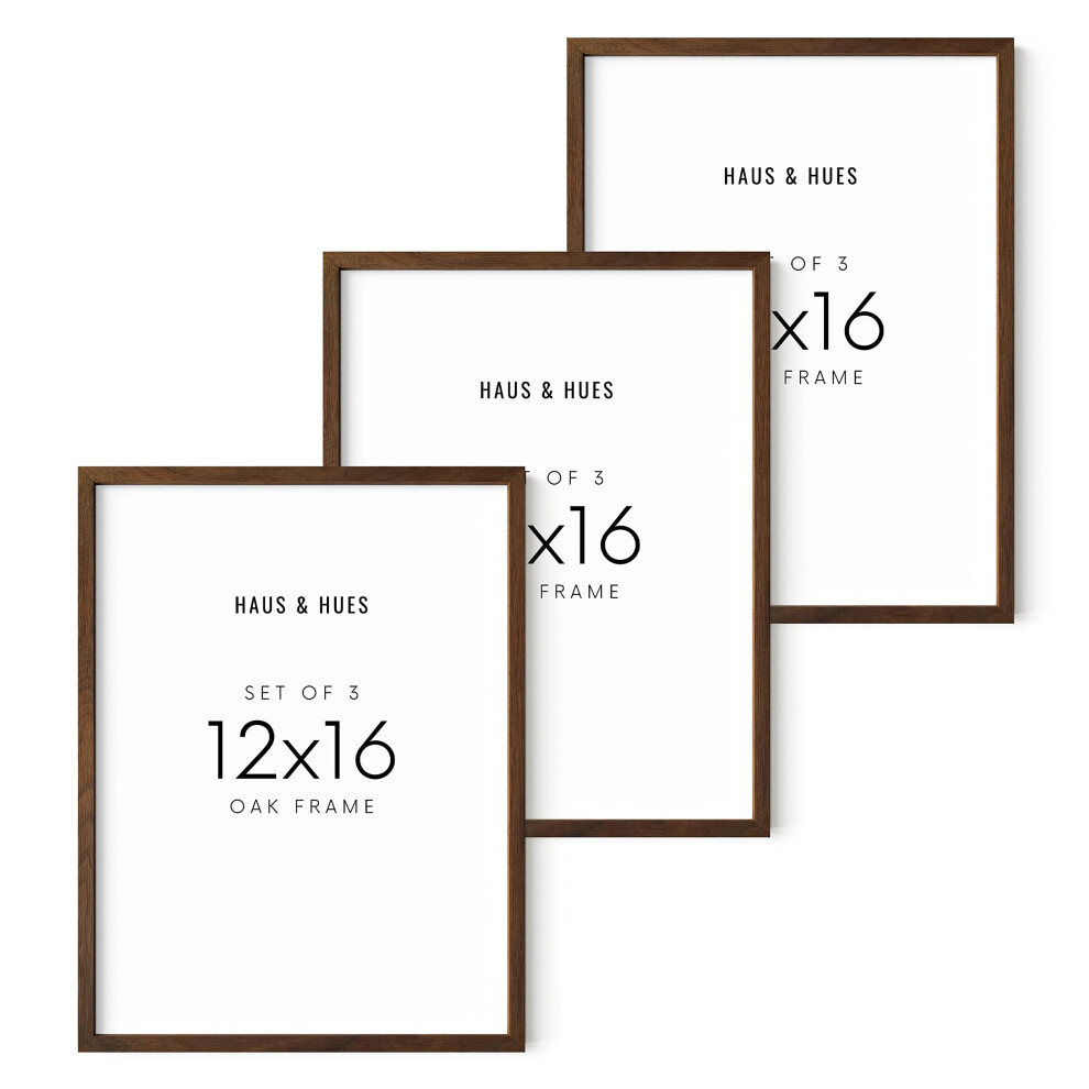 Ensemble de 3 cadres pour affiches 12x16 HAUS AND HUES - Cadres en bois de noyer Ensemble de cadres photo modernes 12x16 Cadres rustiques en bois