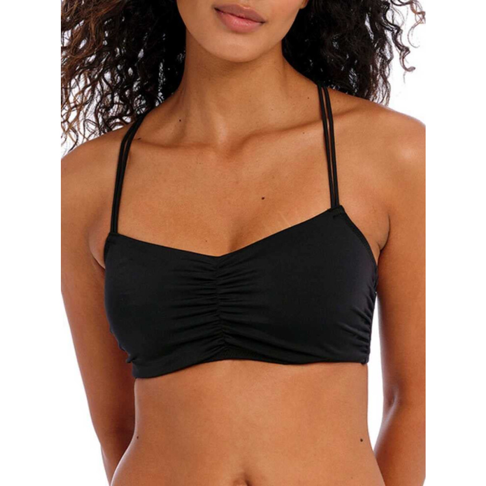Freya Jewel Cove Convertible Underwire Bralette Bikini Top 7239 30DD Plain Black
