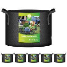 Ipower 5 pack de 10 gallons de plante de culture sacs de poussee epaissies de tissu d'aeration epaissie des pots de tissu de recipient durable ro