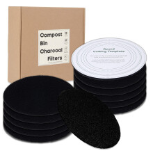 Perfnique Compost Bin Charcoal Filters 12 Pack Filter Replacement for Compost Bucket Kitchen Compost Bin Countertop Filters L