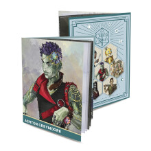 Ultra PRO - Critical Role RPG Folio s nálepkami Ft. (Ashton Greymoore) Dodáva sa s dvoma stránkami s 9 vreckami na karty štandardnej velkosti pre