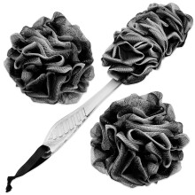 Loofah Handled Back Brush for Shower & Bath Shower Scrubber Bouquet Sponge,1 Pack Long Handled Shower Sponge,2 Pack 75g XL Exfoliate Charcoal Mesh Pou