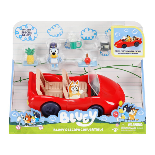 Bluey Όχημα και Πακέτο Φιγούρας, Convertible Escape με 2.5 ίντσες Φιγούρα και 4 Αξεσουάρ 1