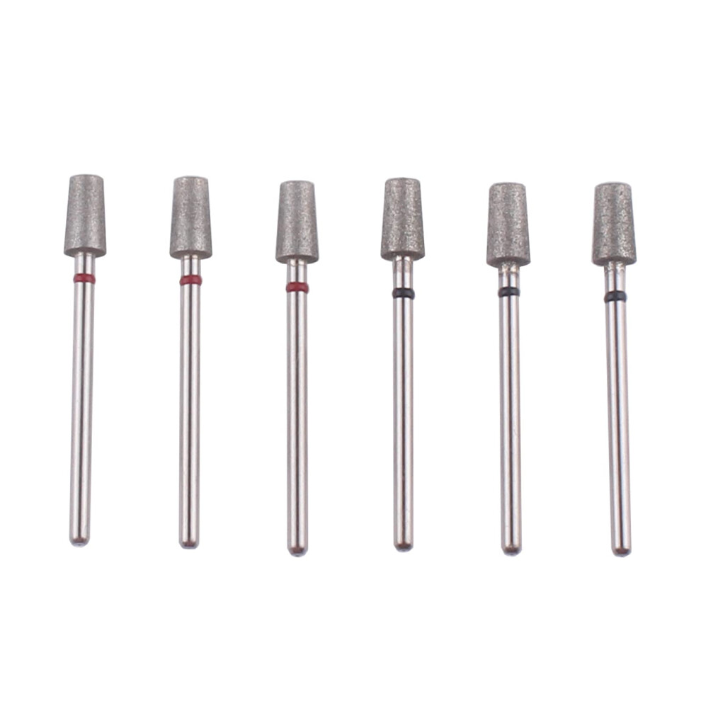 Mzcmsl Tapered Barrel Cuticle Nail Drill Bit Set With Case, 6Pcs Pro Diamond Nail Bits For Nail Salon Manicure, 3/32 Shank Efile Bit Fine+Medium