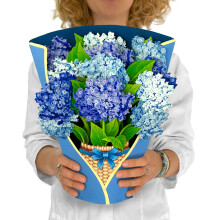 Freshcut Paper Pop Up-kort Nantucket Hortensia 12 Tommer Livsst?rrelse Forever Flower Buket 3D Popup Lyk?nskningskort F?dselsdagskort Takkekort B