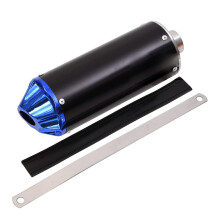 Silencieux d' chappement de moto en aluminium bleu 28 mm avec collier de serrage pour 50cc 70cc