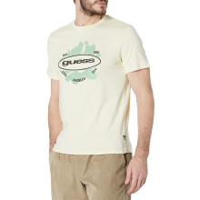 GUESS Men's Short Sleeve Basic La Logo Tee Cream Ecru