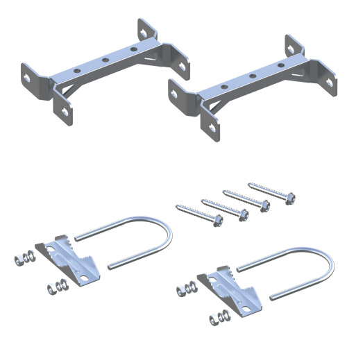 Aimeboost 2 PCS Στήριγμα Τοίχου Ατσαλένιας Κεραίας με Βραχίονα V Jaw για TV CB Ham Εξωτερικά 1