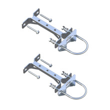 AIMEBOOST 2 PCS Rustfrit st?l antenne Mount Wall Mount Antenna Mast Clamp v Jaw Bracket Accessory Kit [Uden stang] til TV CB Ham udenfor hjemmet