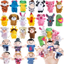 24 Pcs Finger Puppet Set Soft Plush Finger Puppet Toys for Kids Storytime Learning Aid Mini Plush Figures Toy Assortment for Toddlers Party