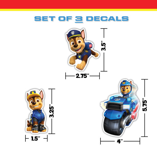 Αυτοκόλλητα Paw Patrol Chase - Σετ 3 Αυτοκόλλητα Chase για Παιδιά και Ενήλικες 2