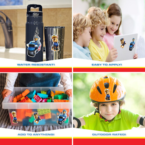 Αυτοκόλλητα Paw Patrol Chase - Σετ 3 Αυτοκόλλητα Chase για Παιδιά και Ενήλικες 1