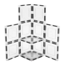 PicassoTiles gennemsigtige magnetiske byggefliser - Udvidelsessæt til STEM-læring, uddannelseslegetøj til førskolebørn og småbørn (Alder 3+)