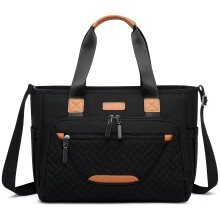 Taka na plenky FHELAD Tote Bag Velk taka na plenky s 16palcovm prihrdkou na notebook Crossbody Batole na plenky pro maminku (cern)