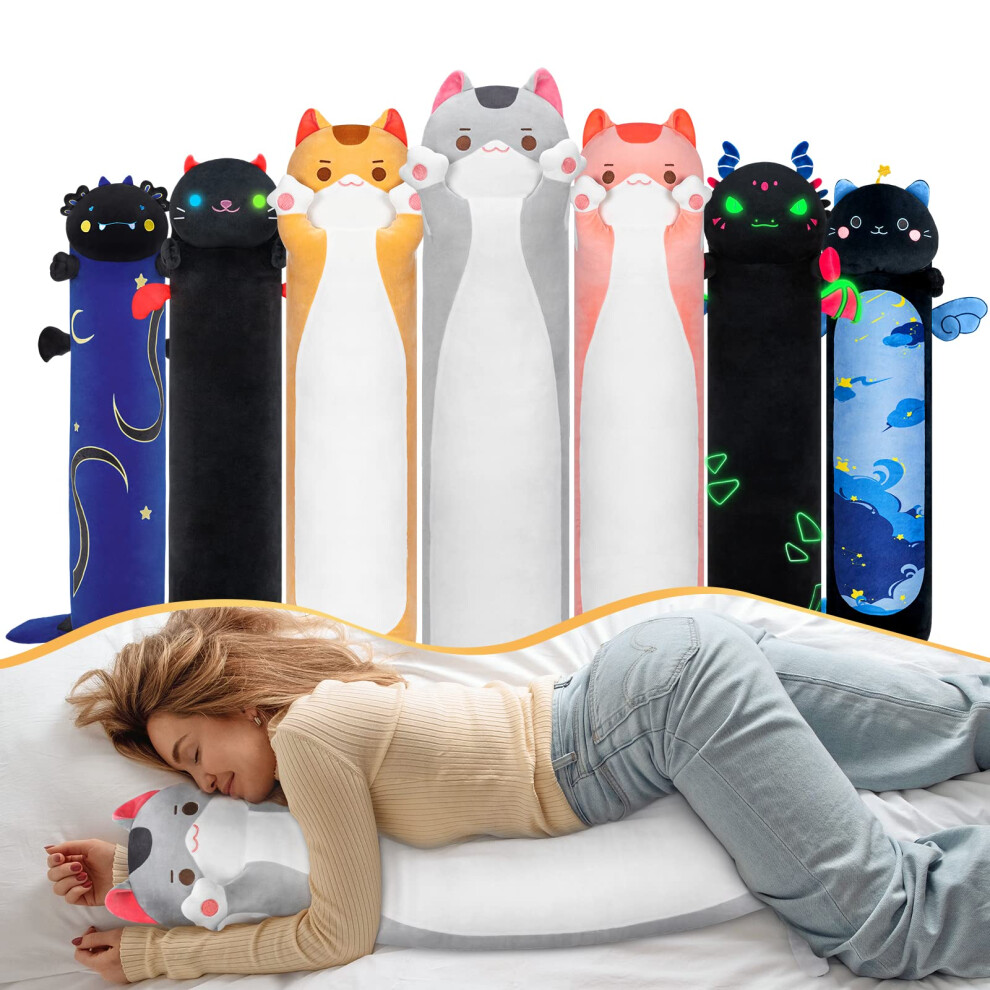 Mewaii Long Cat Plyov Poltr Na Telo Pro Kocky 53 Palcov Roztomil Ed Kocka Plyov Zvrtka Mekk Plyci Kote Kawaii Plyov Poltr Pro Pane-image