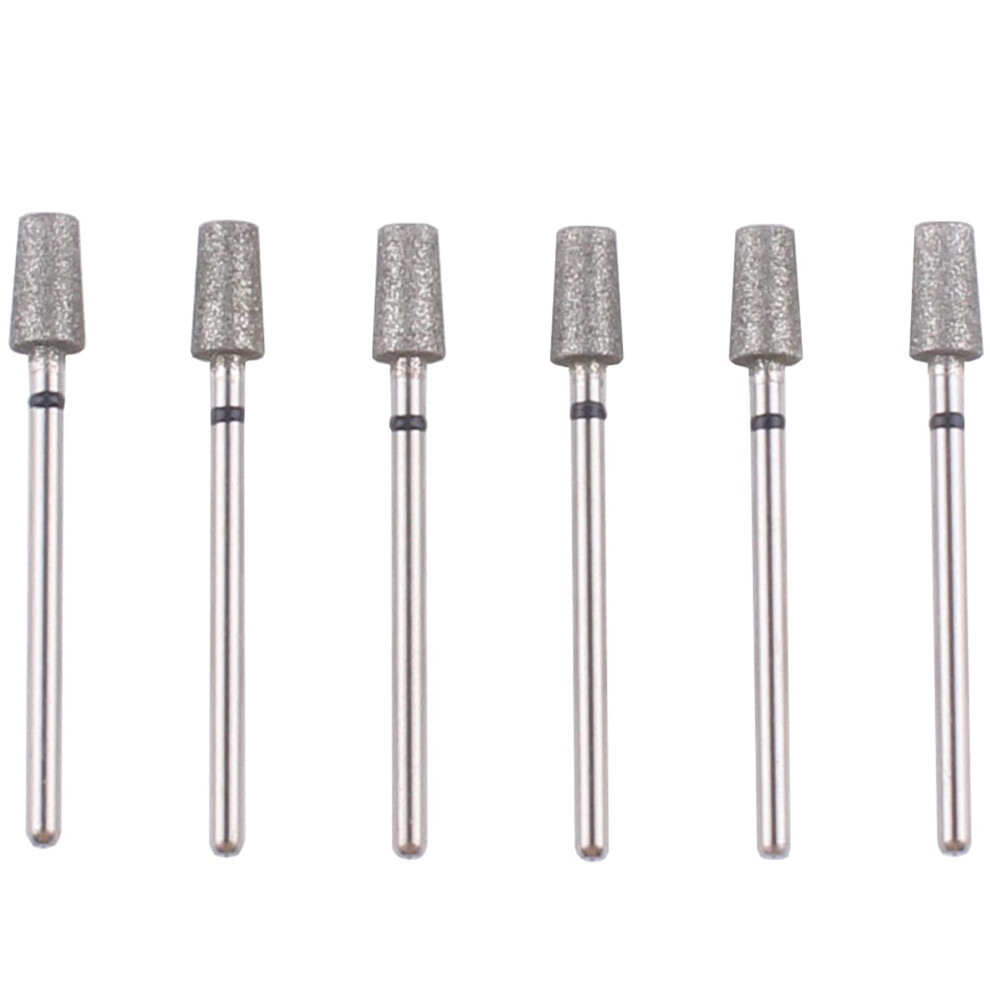 Mzcmsl 6Pcs Tapered Barrel Cuticle Drill Bits, Pro Diamond Nail Bits For Salon Manicure, 3/32 Shank Efile Bitmedium
