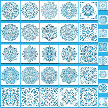 SUNFEEL 33Pak Mandala Malerh?ndv?rksskabeloner - Mandalaskabeloner 6 x 6 tommer og 3,5 x 3,5 tommer Genanvendelige malede malesjabloner Stencils