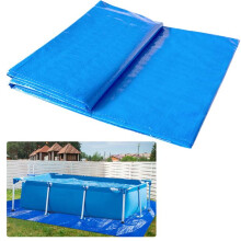 Hlimior 11,2 x 8,2 Fu rechteckige Rahmen-Pool-Bodenplane fr Schwimmbecken, wasserdichte PE-Schwimmbeckenauskleidung zum Schutz der oberirdischen Po