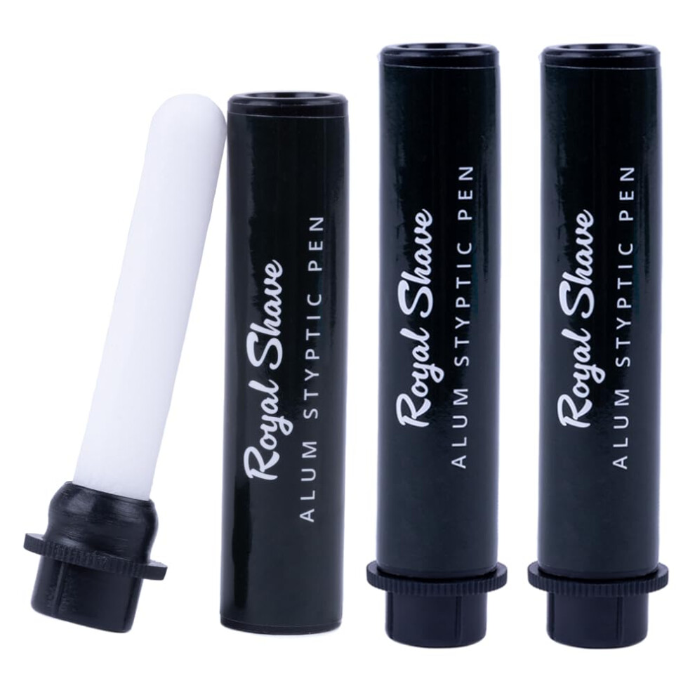 ROYAL SHAVE Alum Styptic Pen - Styptic Alum Stick for Post Shaving Irritation & Heals Accidental Cuts 0.35 oz 3 PACK