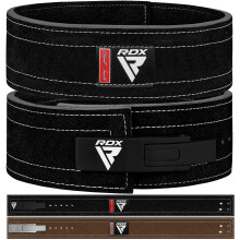 RDX Tyngdlyftarbälte Powerlifting, Godkänt av IPL och USPA, 10mm Tjock 4" Läder Stöd för Ländrygg, Spänne