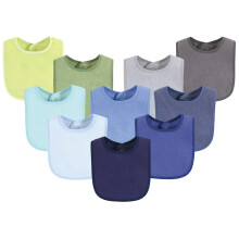 Bavoir unisexe Hudson Baby, doublure imperméable bleu citron, coton ultra-doux, fermeture auto-agrippante