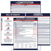Amerikanische Grndungsdokumente, groes laminiertes 4er-Pack: US-Verfassung, Unabhngigkeitserklrung, Bill of Rights, gesamte Verfassung und nderu
