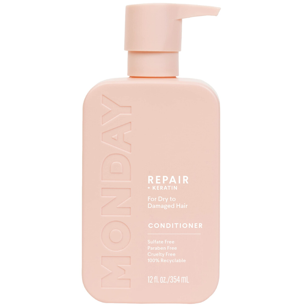 Monday Haircare Repair Conditioner 12 Oz. (354 Ml) For Dry To Damaged Hair Made With Keratin Coconut Oil Shea Butter And Vitamin E
