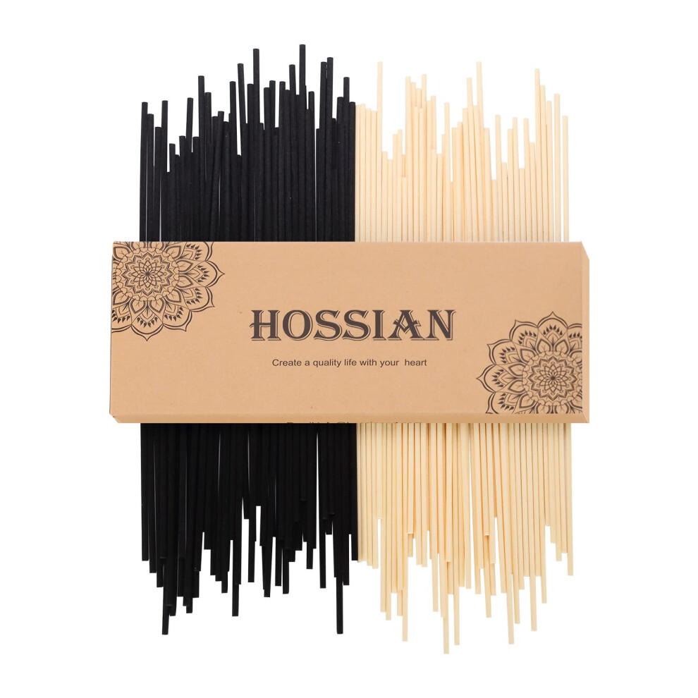 Hossian 100PCS Reed Sticks-20Cm X 3,5 Mm Black Sticks-Sticks Per Diffusori Oli Fragrance Refill - Fibre Reeds Per Diffusori-image