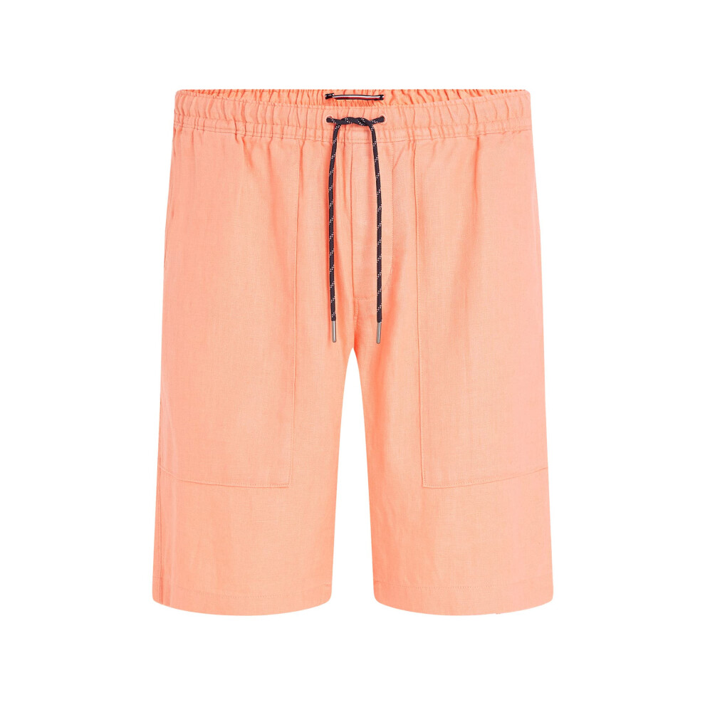 Tommy Hilfiger Men's Linen Shorts with Quick Dry  Peach Dusk  32 Regul
