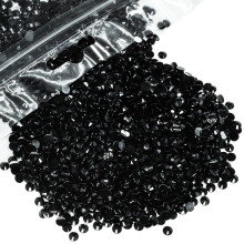 qiipii 12000PCS 4mm Black Resin Rhinestones for Crafts Pure Black Flatback Jelly Resin Rhinestones Bulk SS16 Non-Hotfix Dark Black Stones Diamonds Cry