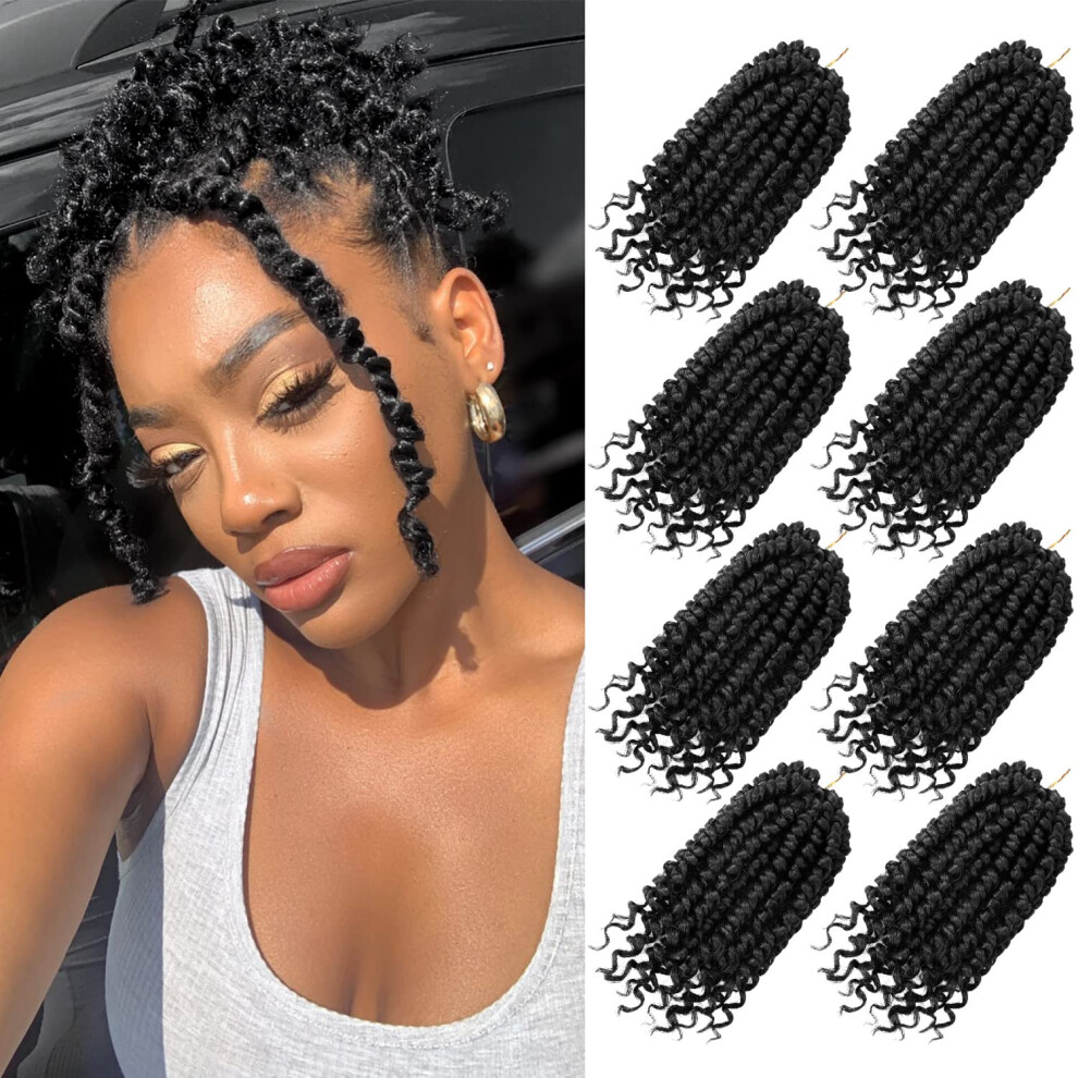 Dubbelbladig Bileaf 6 Inch Passion Twist Crochet Hair For Women Pre Looped Passion Twist Hair 8 Packs Pre-Twisted Short Crochet Passion Twists Bohemian