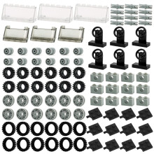 Wheels and Axles Sets Tires 102 Car Parts and Pieces Windshield Steering Wheel Chassis Bricks Educational Toys