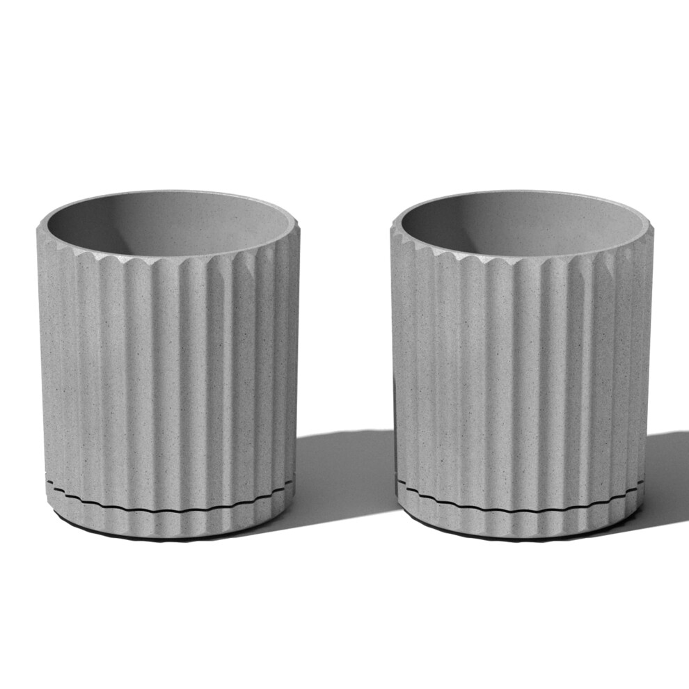 Veradek Demi Series Demi 6 Planter wTray  Grey  2 Pack-image-OPC-PFRTFTC-NEW