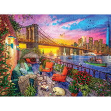 RoseArt - Kodak Premium Φελλός - Ηλιοβασίλεμα Manhattan - Παζλ 1000 κομματιών για Ενήλικες