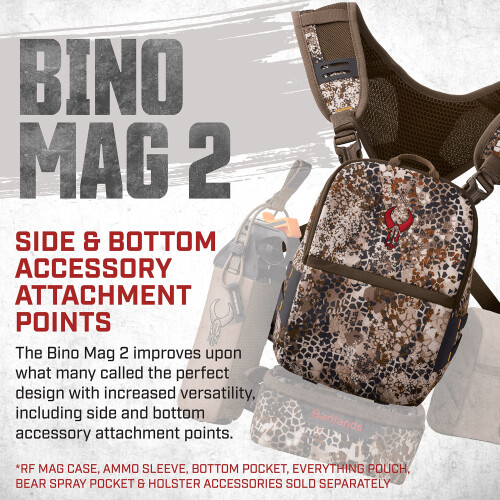 Badlands Bino Mag 2 | Modular Binocular Harness System for Optimal Performance and Durability  Mud  Large 1