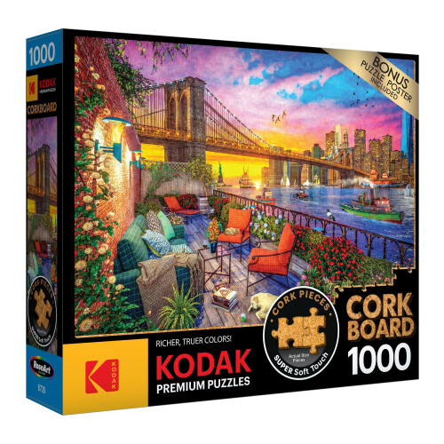 RoseArt - Kodak Premium Φελλός - Ηλιοβασίλεμα Manhattan - Παζλ 1000 κομματιών για Ενήλικες 1