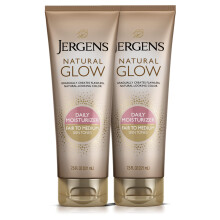Jergens Natural Glow Sunless Tanning Lotion Zelfbruiner Lichte tot Medium Huidskleur Dagelijkse Moisturizer 7,5 Oz (Verpakking van 2)