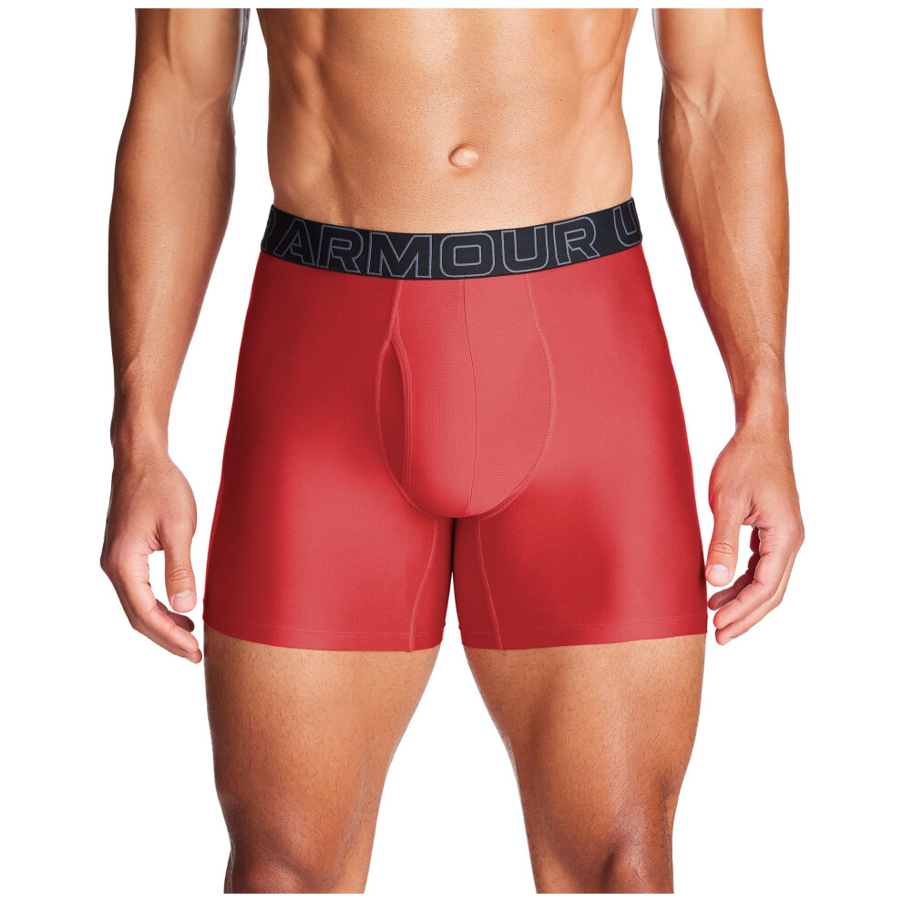 Gravure D'armure Men's Red Ua Performance Tech Boxerjock 6In 3-Pack Heather Solid 3 Pack Large