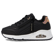 Skechers Meisjes UNO GEN1-ZIP en Stride Sneaker Zwart/Ros goud 2 Litt