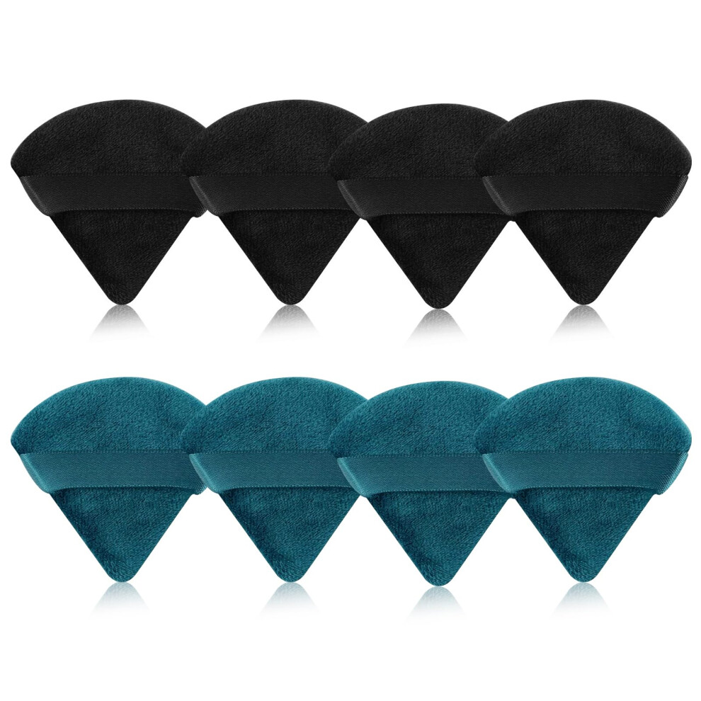 Mmq 8 Pieces Triangle Powder Puff Face Soft Triangle Makeup Puff Velour Cosmetic Foundation Blender Sponge Beauty Makeup Tools