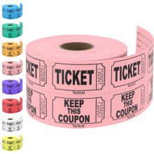 Tacticai 500 Raffle Tickets Pink 8 Color Selection Double Roll Ticket for Events Entry Class Reward Fundraiser Prizes
