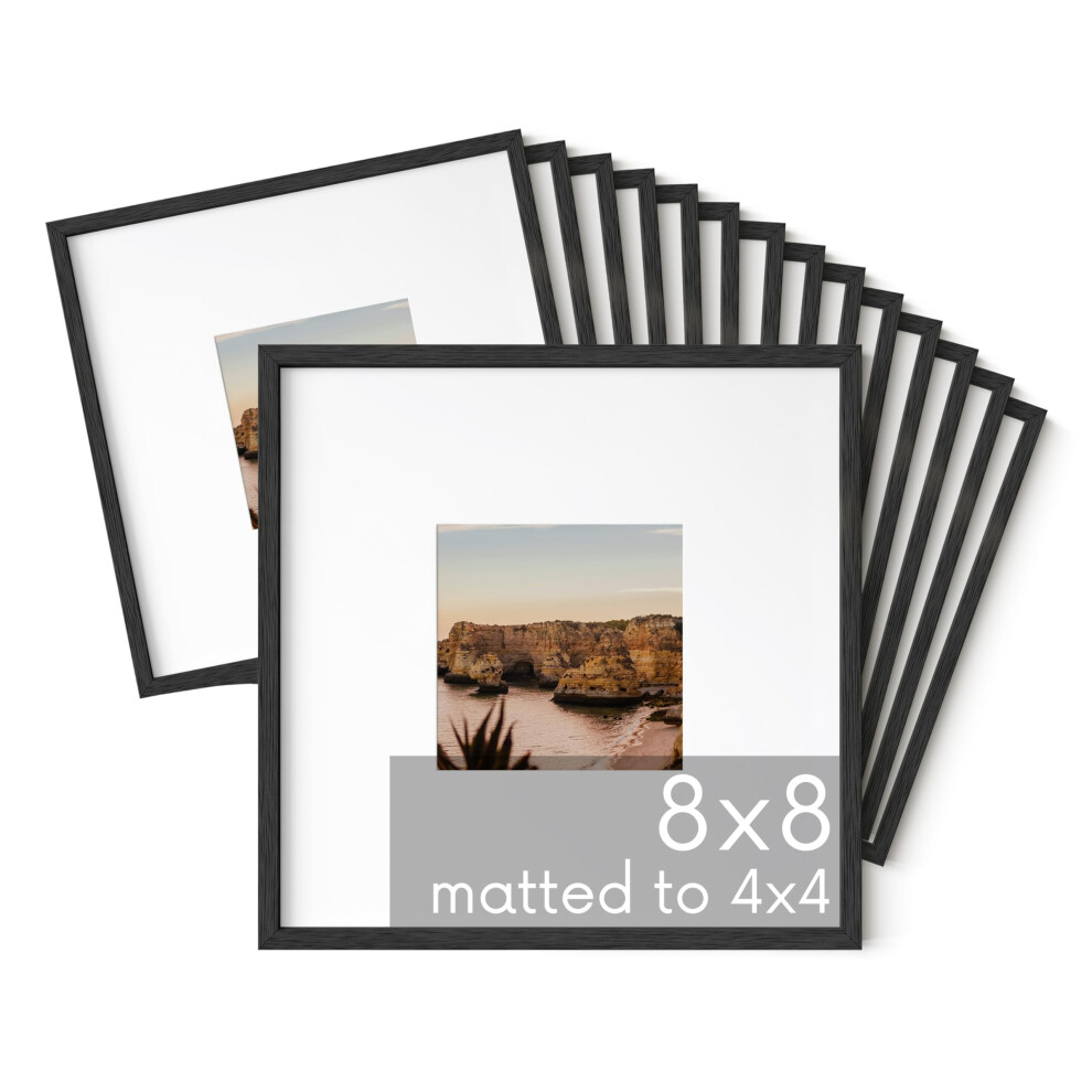 Ensemble de 15 cadres photo 8x8 HAUS AND HUES Cadres photo carr   s 8x8 Cadres noirs pour mur de galerie Cadre 8 x 8 Cadre photo en bois