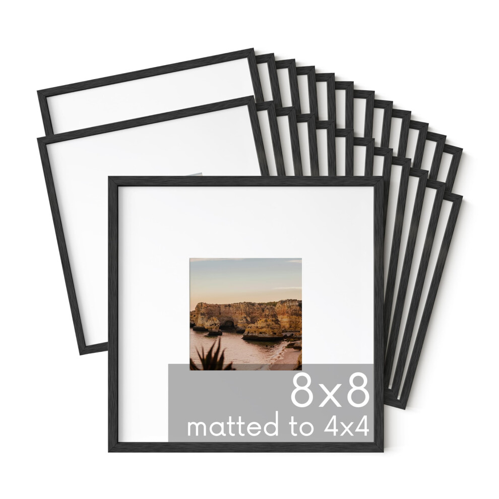 Ensemble de 25 cadres photo 8x8 HAUS AND HUES Cadres photo carr   s 8x8 Cadres noirs pour mur de galerie Cadre 8 x 8 Cadre photo en bois