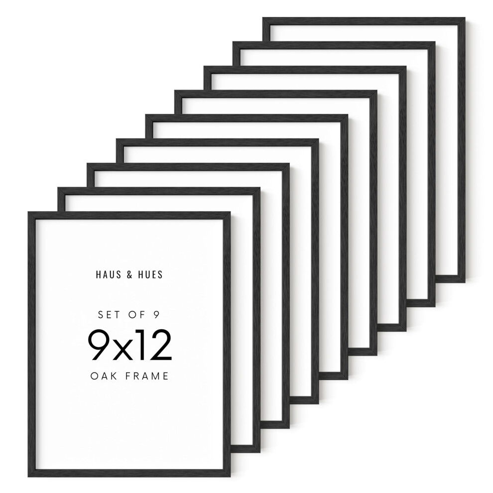 Ensemble de cadres photo 9x12 HAUS AND HUES, cadres photo noirs 99x12, cadre pour affiche noir, cadres en bois 9x12, cadres photo 9 X 12