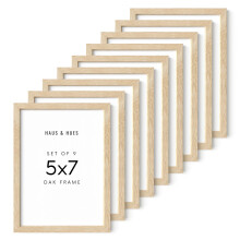 HAUS AND HUES 5x7 Wood Picture Frame Set of 9 Natural Wood Frame Beige 5x7 Picture Frame Wood for Poster 5x7 Photo Frame 5x7