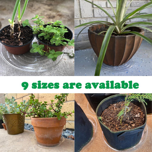 Pacote com 20 Pratos de Plástico Transparentes 18 polegadas para Vasos Plantas 1